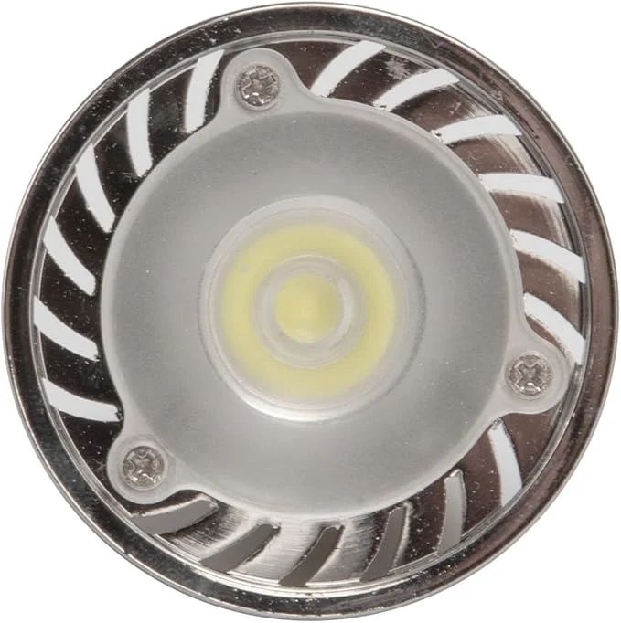 Apvali MR16 LED lemputė su šviesos diodu centre ir metaliniu korpusu