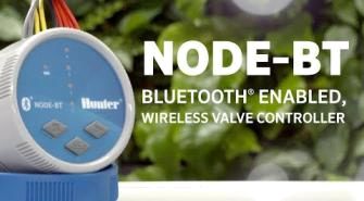 Baterinis laistymo valdiklis Hunter NODE-BT su valdymo mygtukais ir laidais